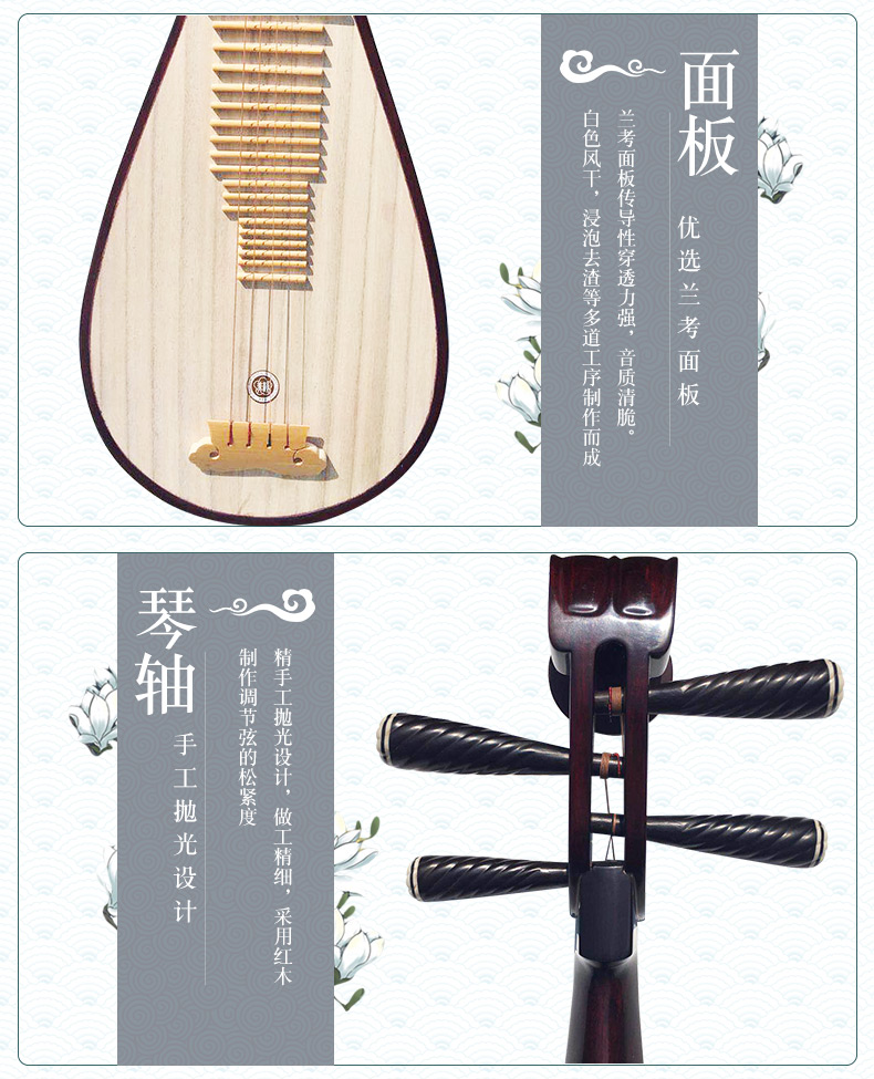 Pipa cao cấp chạm khắc vỏ gỗ gụ pipa nhạc cụ mới bắt đầu pipa nhập pipa nhạc cụ Tô Châu pipa - Nhạc cụ dân tộc