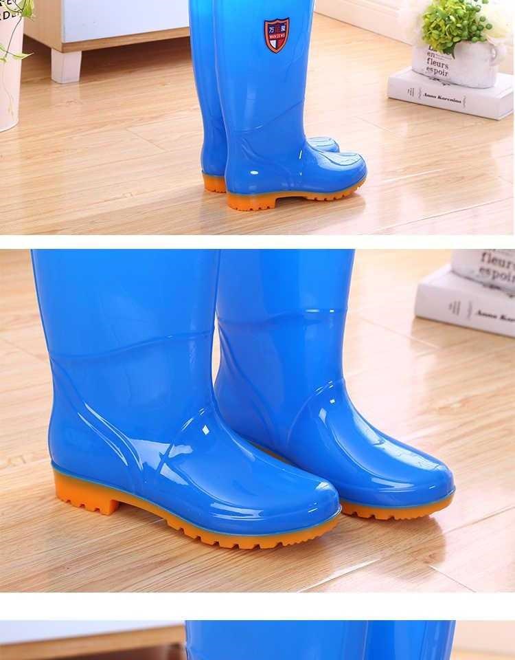 Giày đi mưa thời trang nữ ống cao nữ phẳng không trơn trượt ủng đi mưa dành cho người lớn dày chống mòn giày che tất cả các mùa giày đi mưa giày công sở - Rainshoes