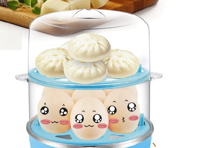 Trứng tự động lớp đầu luộc và hấp trứng thiết bị điện chống khô bánh bao hấp ba chức năng đa năng máy đánh trứng hấp bánh bao nhà - Nồi trứng