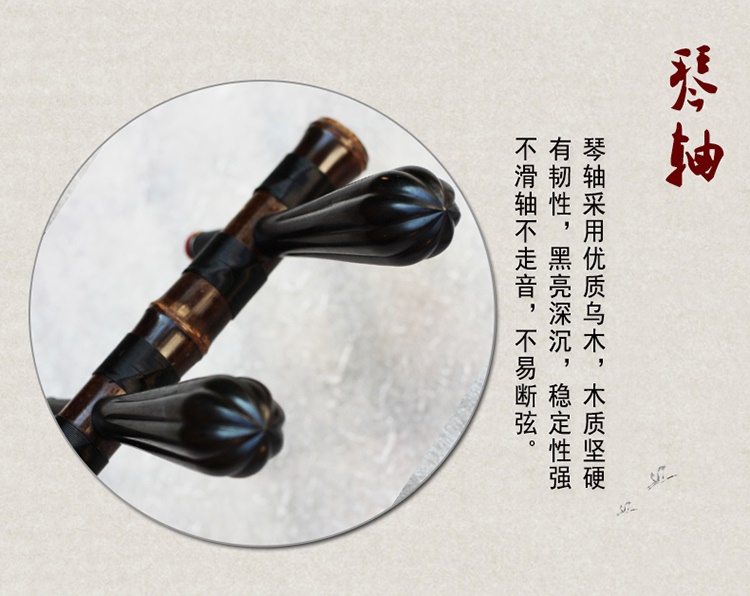 Nhạc cụ cao cấp Jinghu trục gỗ mun tre tím già Jinghu Liu Menghu chơi chuyên nghiệp Jinghu Xipi Erhuang Huqin - Nhạc cụ dân tộc