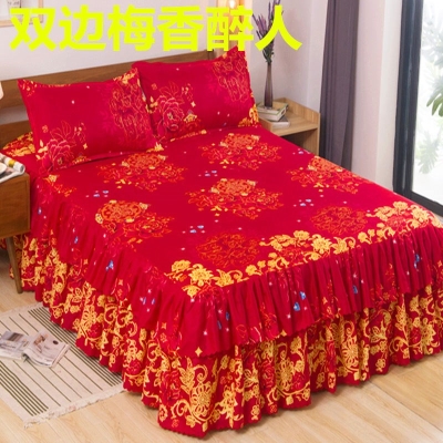 Giấc mơ trên mây Váy đôi Hàn Quốc váy trải giường khăn trải giường ren khăn trải giường ba mảnh 1,5 mét 1,8 mét 2,0 giường - Váy Petti