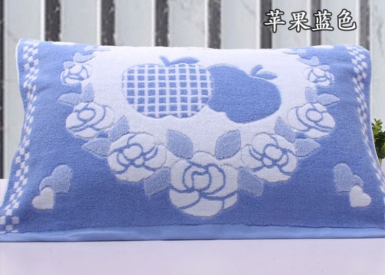 Khăn gối cotton dễ thương hoa văn châu âu phòng ngủ một đôi hoạt hình jacquard dày vài đôi in nổi màu trơn - Khăn gối