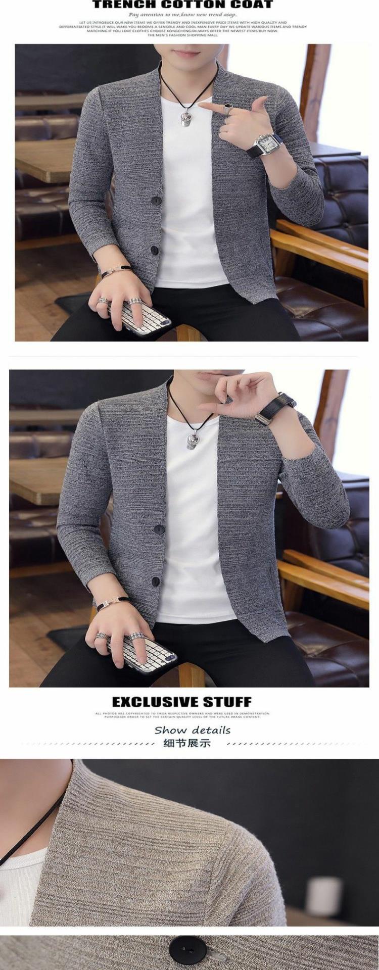 Áo len dệt kim nam mùa thu 2020 phiên bản mới của Hàn Quốc áo len ngoài thời thượng áo len mỏng mỏng đẹp trai - Cardigan