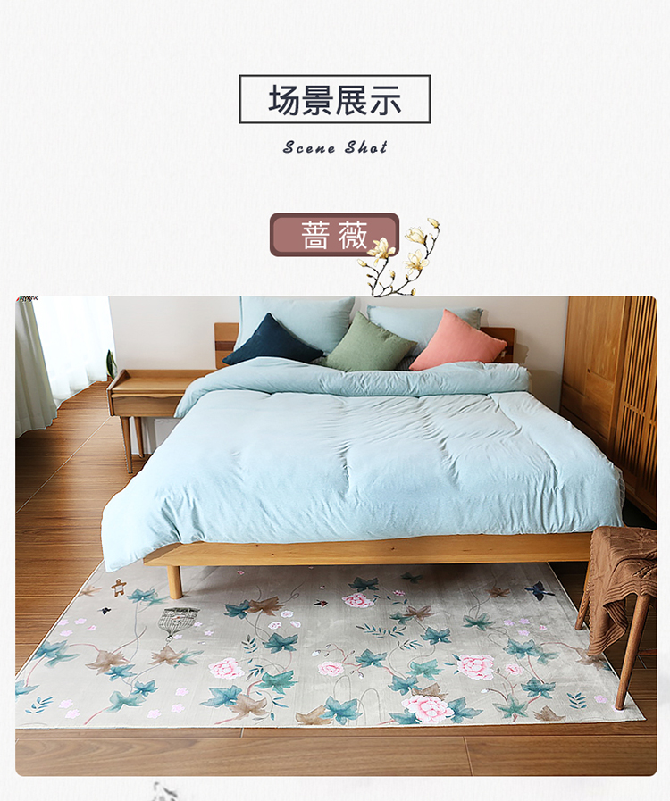 Thảm trải sàn phòng ngủ kiểu Trung Quốc mới Phong cách Trung Quốc phòng khách nhỏ bàn cà phê thảm trải sàn Sản phẩm đi văng gia dụng hình chữ nhật của Trung Quốc - Thảm