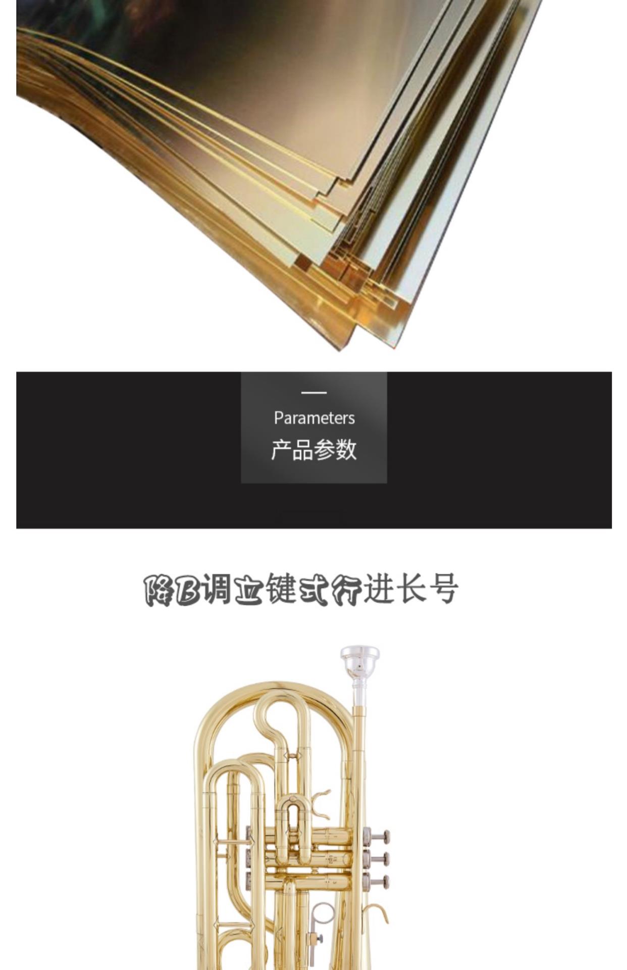 Nhạc cụ Hengyun cao cấp B-phẳng diễu hành trombone ba phím Trombone bảo hành trọn đời - Nhạc cụ phương Tây