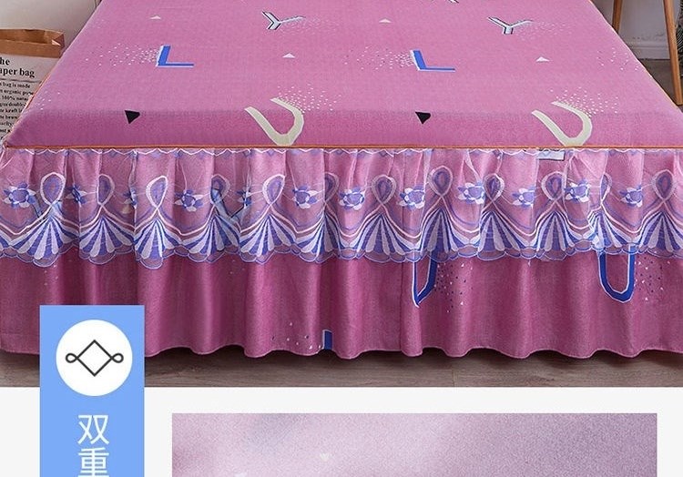 Công chúa phong cách ba mảnh ren màu hồng cô gái váy trải giường một cặp váy mùa hè giường trải giường - Váy Petti