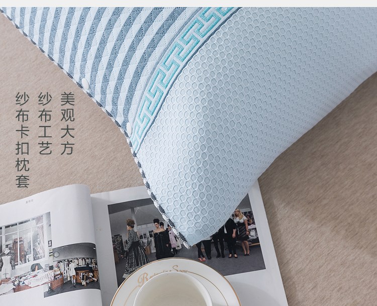 Có thể cố định khăn gối trẻ em, gạc đôi thấm mồ hôi, khăn gối người lớn cao cấp phong cách Châu Âu có thể cố định và không bị rơi ra - Khăn gối