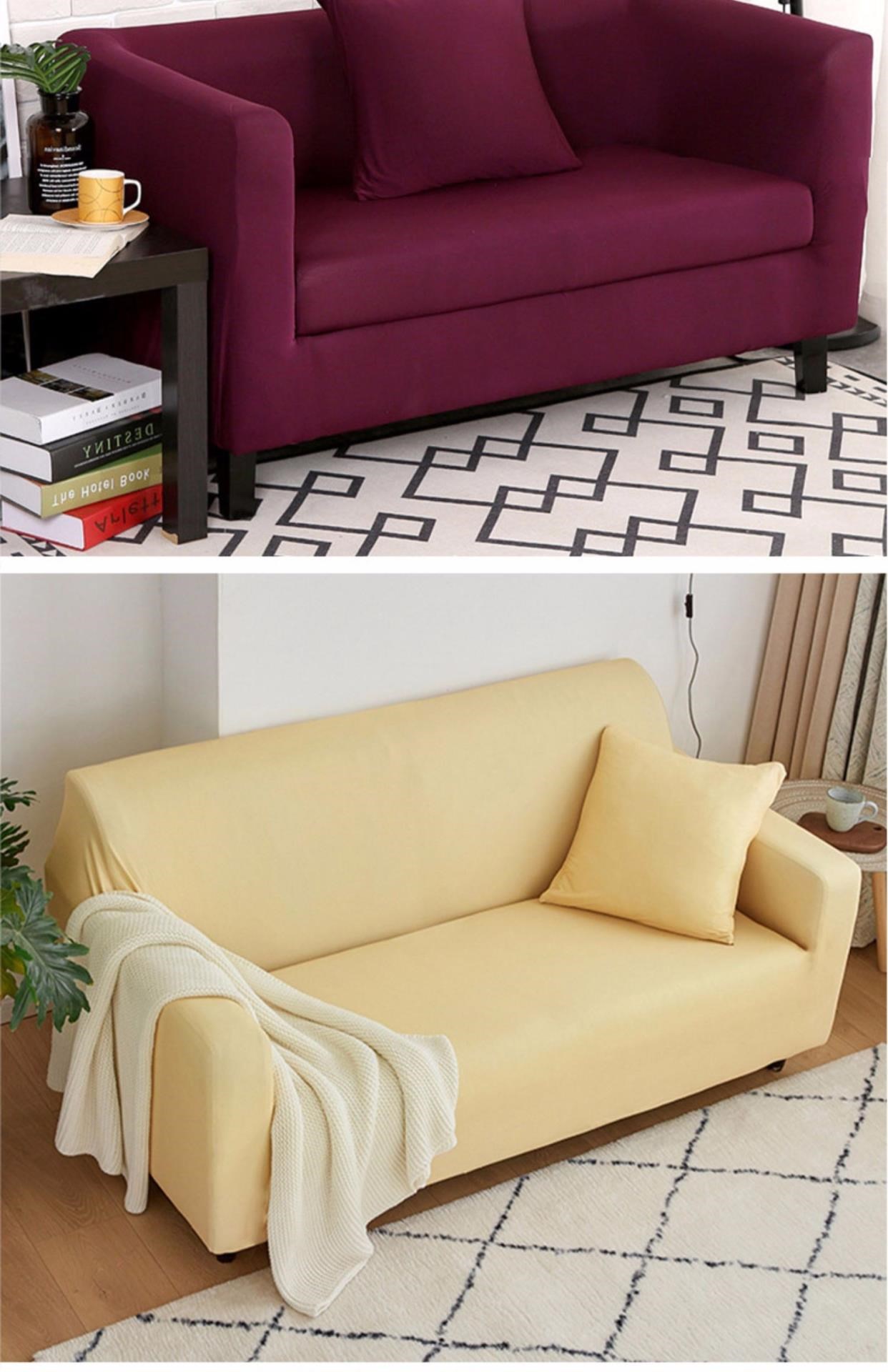 Vải bọc ghế sofa đàn hồi bao gồm tất cả bốn mùa nói chung Bắc Âu lưới dày không trơn trượt đơn giản màu đỏ bọc ghế sofa khăn tắm bọc bảo vệ - Bảo vệ bụi