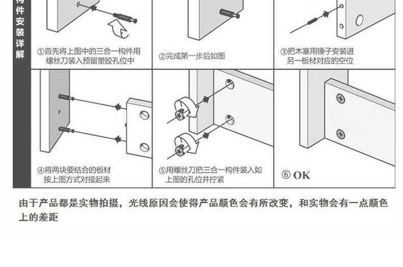 Bộ phận ngăn kéo gắn chặt 15mm phụ kiện ba trong một kết nối bộ phận lắp ráp đai ốc khóa đồ nội thất tủ quần áo vít bánh xe lệch tâm - Chốt
