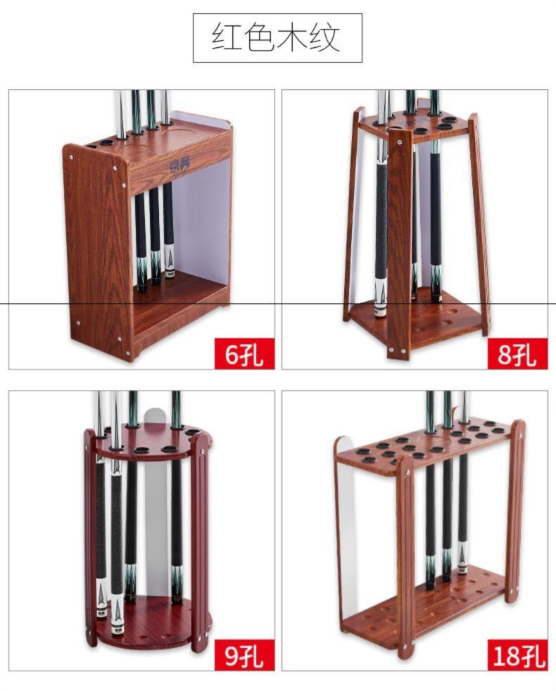 Phòng vật dụng tiện nghi kệ bida gỗ nguyên khối cho câu lạc bộ sàn kinh doanh kệ bida lỗ 18 lỗ đa năng - Bi-a