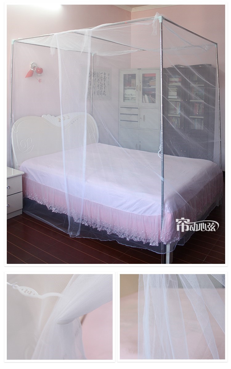 Chung bến dưới giường đơn truyền thống bến trên hộ gia đình trên cửa lưới chống muỗi phòng ngủ phòng ngủ giường đôi giường vuông kiểu cũ - Lưới chống muỗi