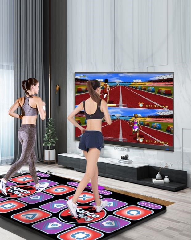 Bàn điều khiển trò chơi động tại nhà TV cảm ứng gia đình tennis chạy thảm nhảy đôi bộ điều khiển không dây somatosensory - Dance pad