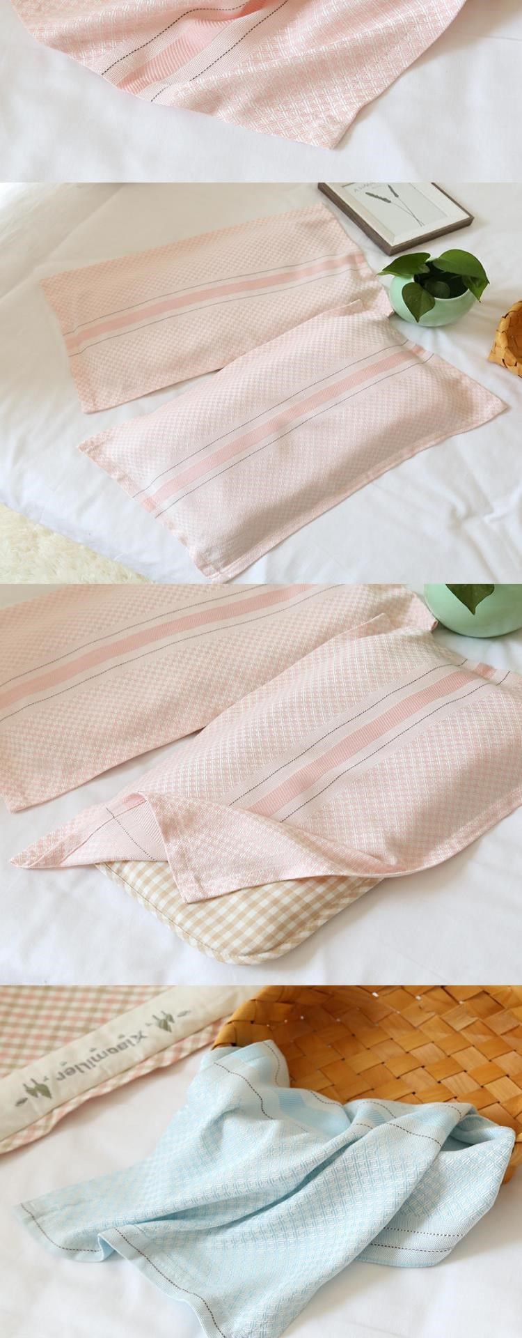 Bộ đôi khăn gối lụa tơ tằm sợi tre cho bé sơ sinh thấm mồ hôi và thoáng khí mùa hè thành khăn gối đơn - Khăn gối