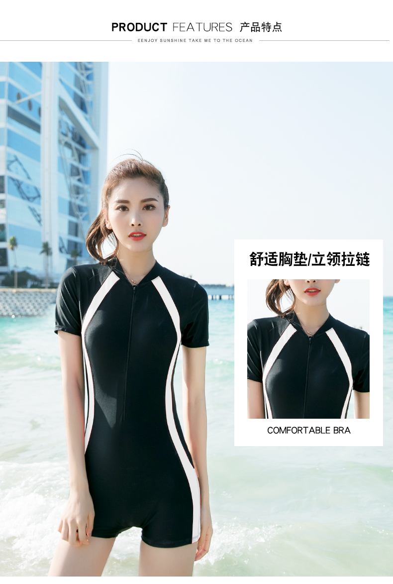 Bạn áo tắm nữ 2020 mới bảo thủ che bụng giảm béo một mảnh học sinh thể thao sexy nóng mùa xuân in phong cách áo tắm - Bộ đồ bơi One Piece
