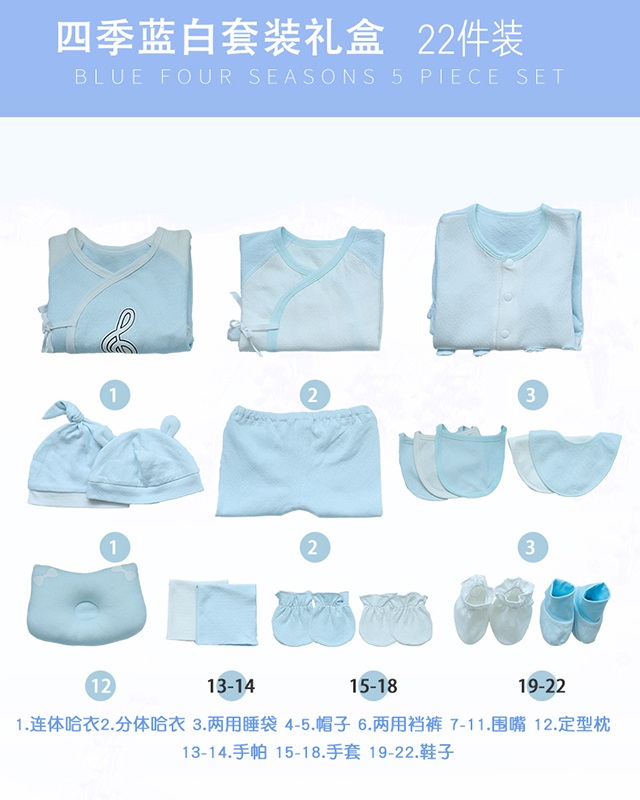 Beibei Zihan quần áo trẻ em hộp quà phù hợp với bé bông cung cấp cho nam giới và phụ nữ bé quà trăng tròn - Bộ quà tặng em bé