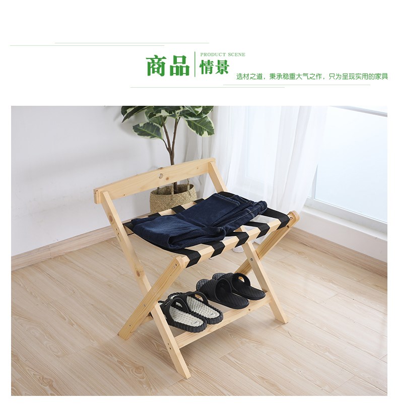 Đồ nội thất trên sàn gấp phòng ngủ giường gấp giá treo đồ Trung Quốc phòng để hành lý Bảng quần áo màu đen sáng tạo móc treo - Nội thất khách sạn