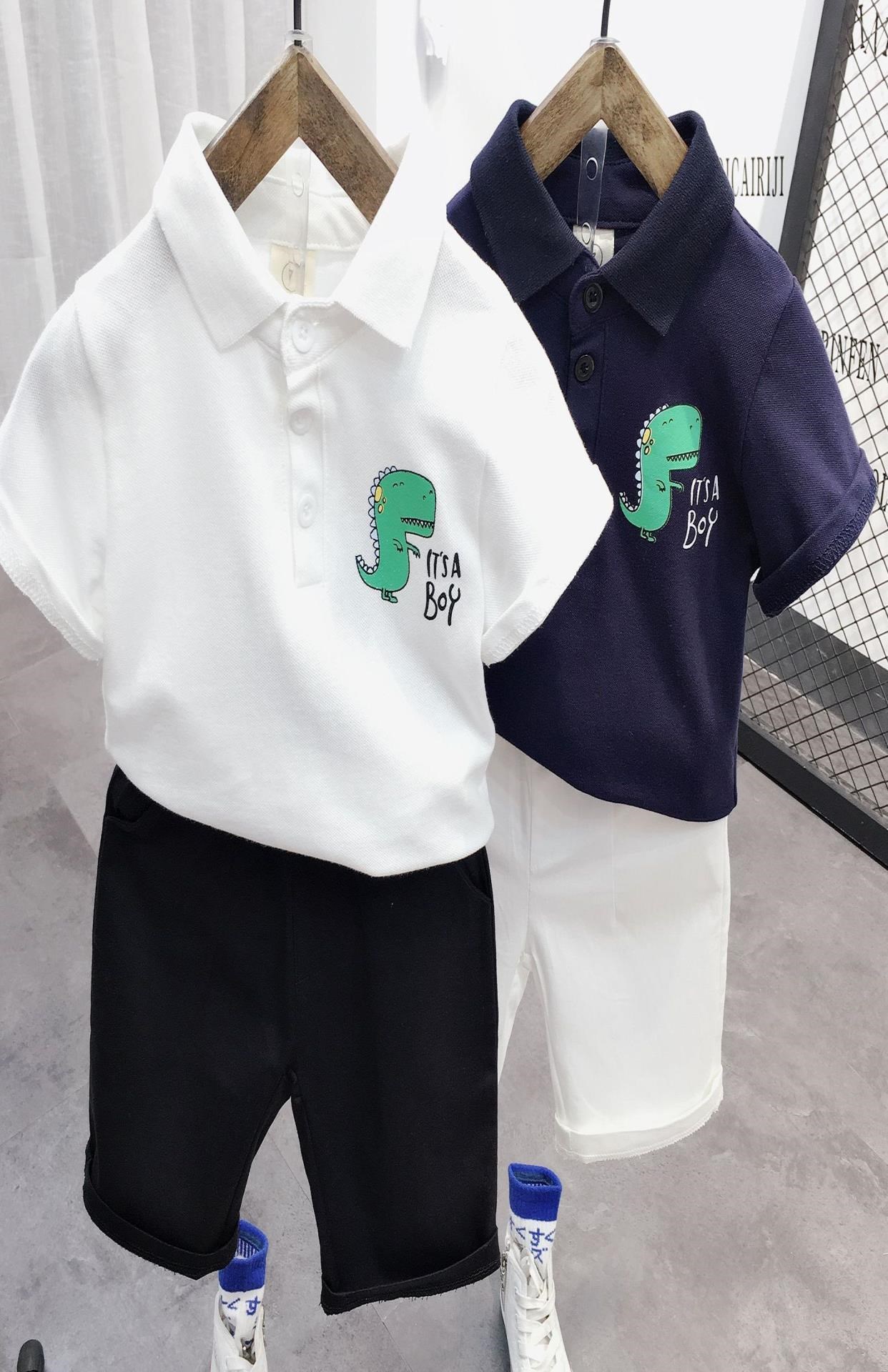 3 tuổi 2 quần áo trẻ em bé trai quần áo mùa hè bộ quần áo trẻ em hợp thời trang 5 quần áo trẻ em 7 ve áo Polo 2020 phong cách mới 4 phong cách nước ngoài 6 - Khác