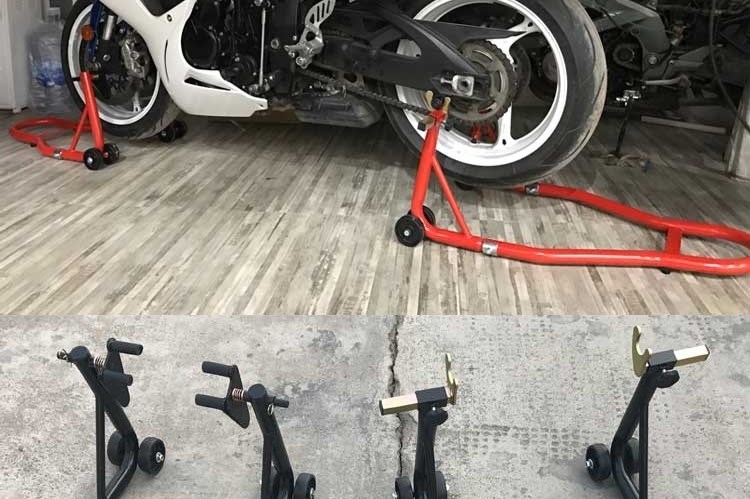 Khung hỗ trợ bánh sau xe máy máy nặng xe máy bánh trước và bánh sau nâng khung niêm phong xe hạ cánh nâng công cụ bảo trì - Bộ sửa chữa Motrocycle