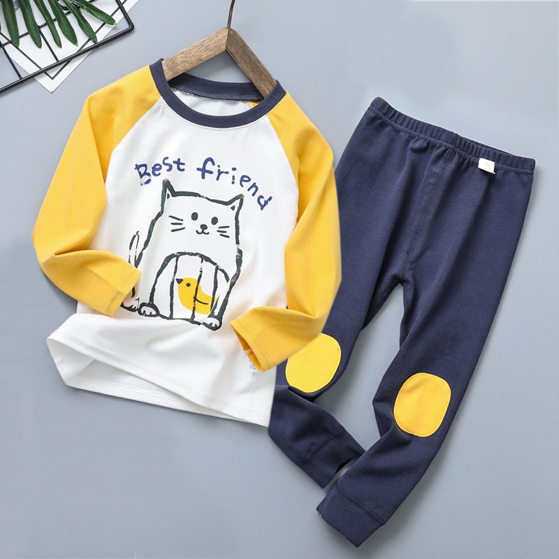 Quần áo trẻ em khác phù hợp với Shurong cotton mùa đông cơ sở phù hợp với nam quần áo mùa thu đồ ngủ trẻ em mùa xuân - Quần áo lót