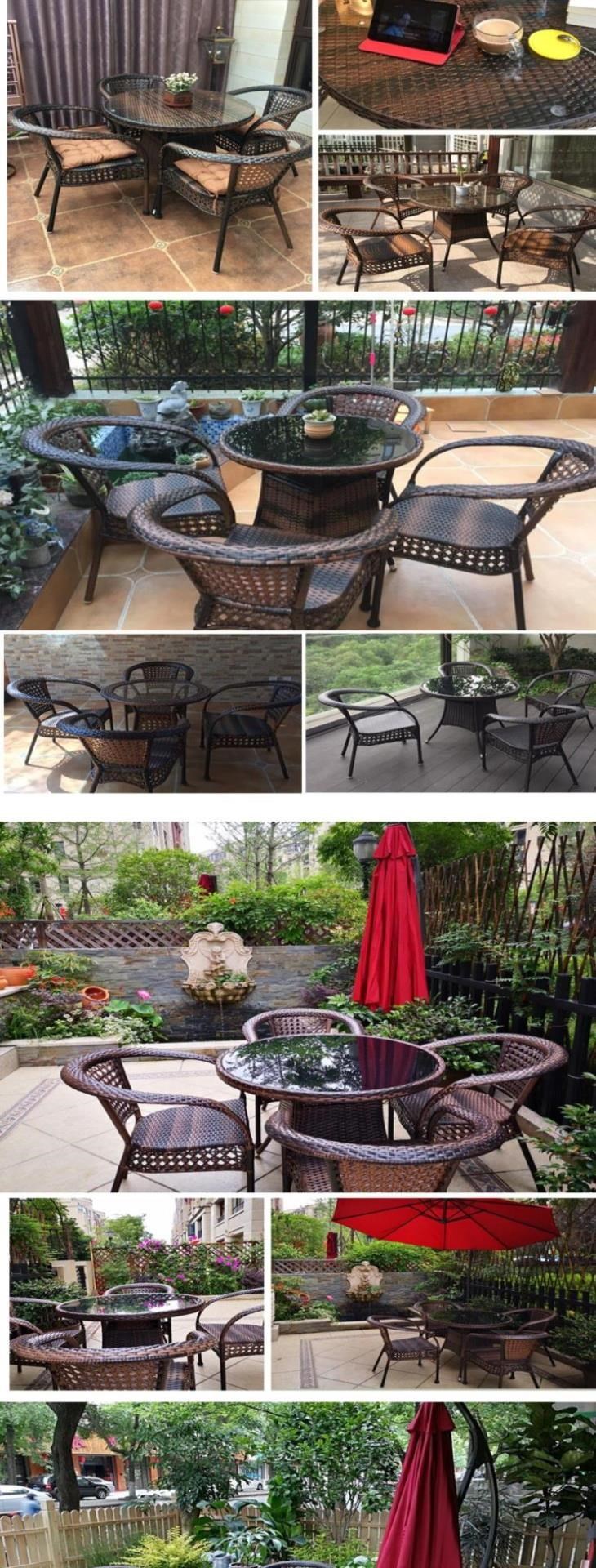 Bàn ghế tự nhiên ngoài trời ghế salon ngoài trời mây tre nhà vườn sáng tạo bàn ghế mây kết hợp ghế mây. - Bàn ghế ngoài trời / sân