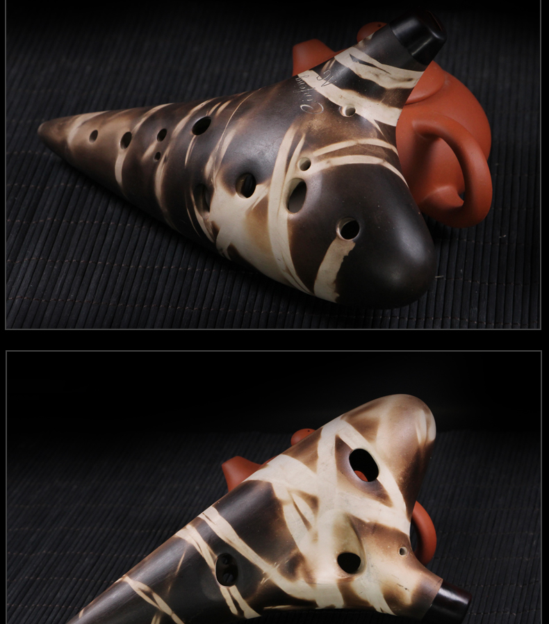 Cao cấp Ocarina 12 lỗ Alto AG điều chỉnh Miệng lớn Sơn mài Bánh quy 12 lỗ Ocarina Dụng cụ biểu diễn chuyên nghiệp - Nhạc cụ dân tộc