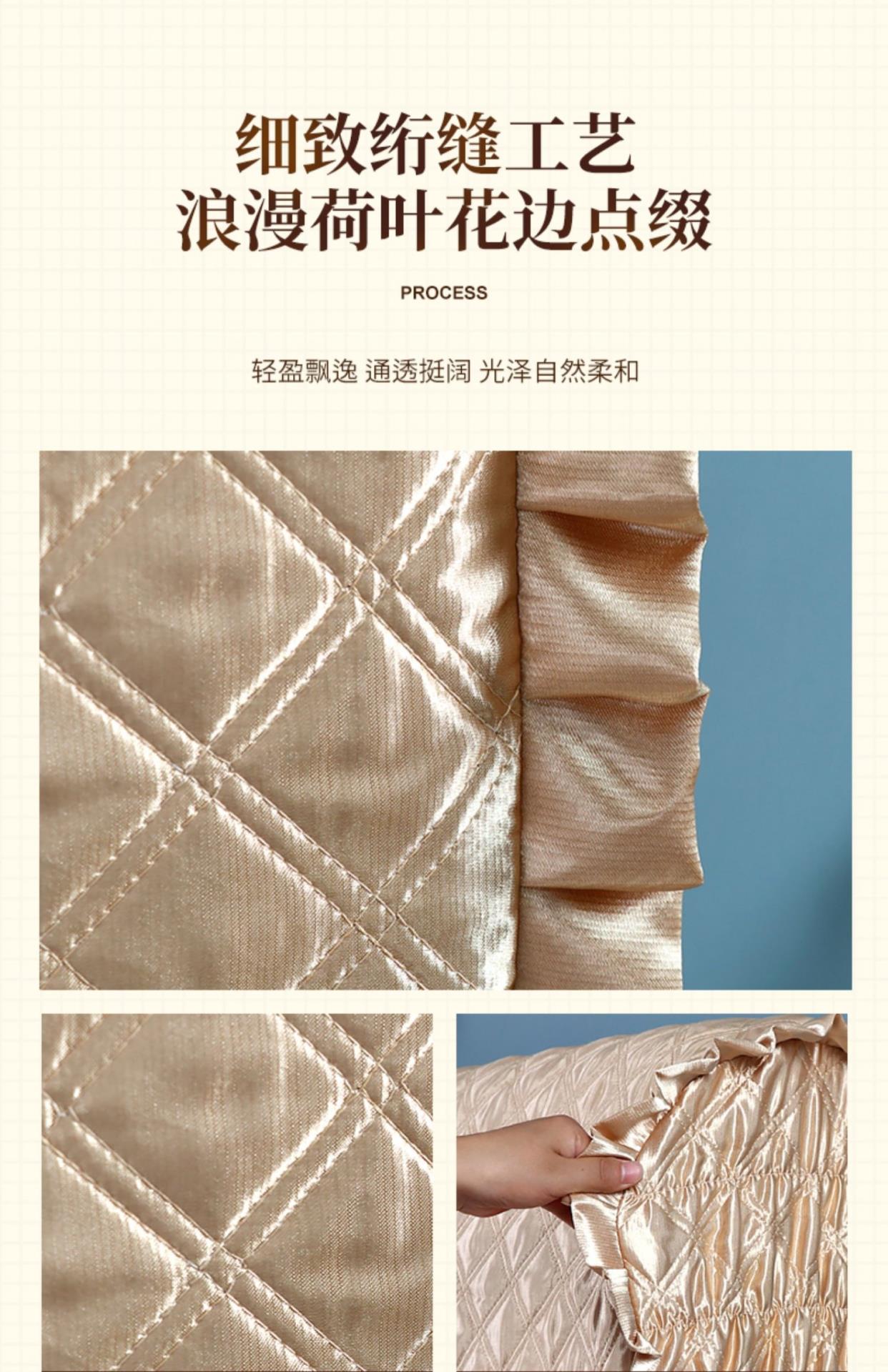 Ga trải giường phong cách châu âu bọc vải đầy đủ ga trải giường 1,8m đơn giản hiện đại mềm mại nắp lưng che chắn bụi - Bảo vệ bụi