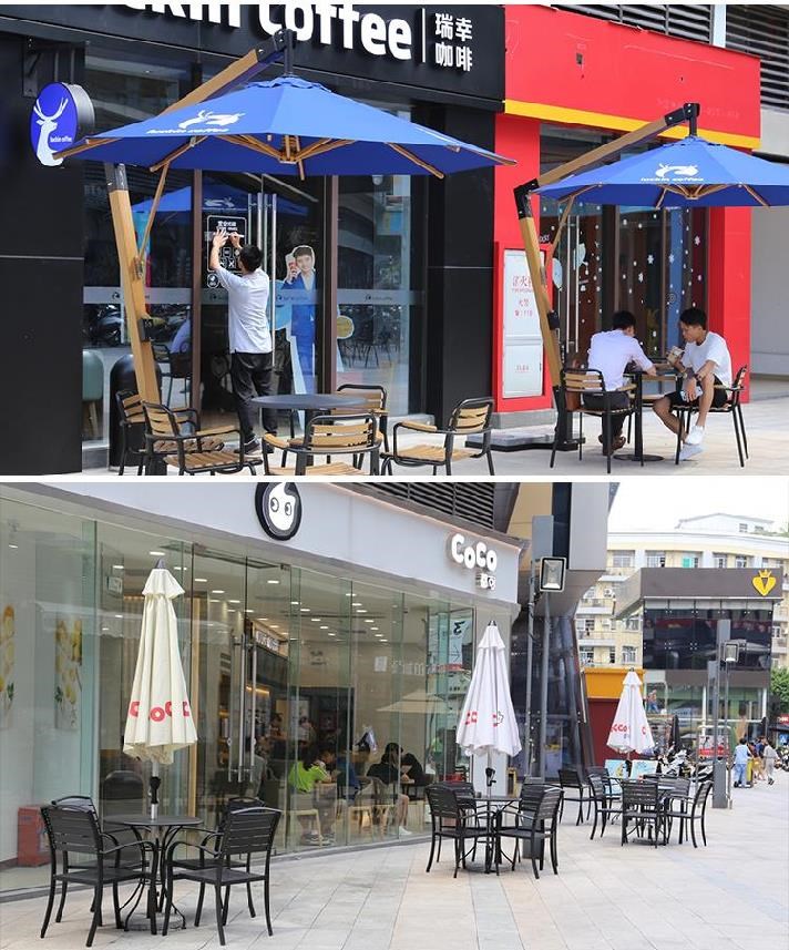Bàn ghế ngoài trời sân ban công giải trí ngoài trời quán trà sữa bàn ăn chống ăn mòn quầy bar ô sân ngoài trời bàn ghế ăn ngoài trời - Bàn ghế ngoài trời / sân