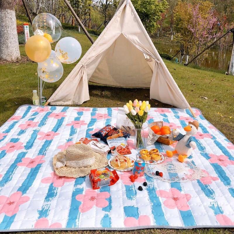 ins net red picnic thảm chống thấm nước cho trẻ em đi chơi bãi biển thảm du lịch ngoài trời đi chơi thảm chống ẩm - Thảm chống ẩm / Mat / Gối