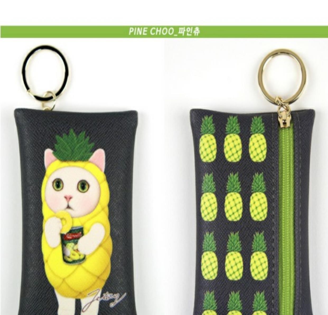 Hàn Quốc nhập khẩu Jetoy mèo hoạt hình sáng tạo ngọt ngào và dễ thương túi dây kéo PU túi danh thiếp túi tiền xu ví đồ trang trí - Chủ thẻ