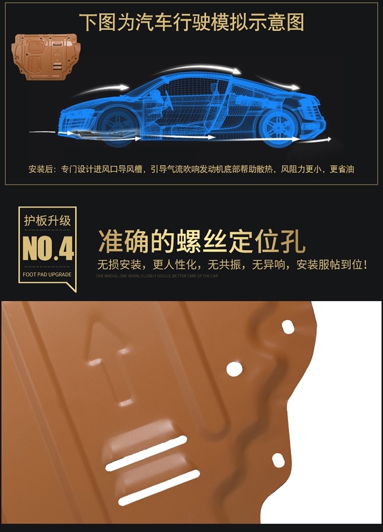 2018 mới ô tô 3D tấm bảo vệ động cơ thép mangan 17 tấm bảo vệ dưới bằng thép nhựa 16 khung bảo vệ khung bezel - Khung bảo vệ