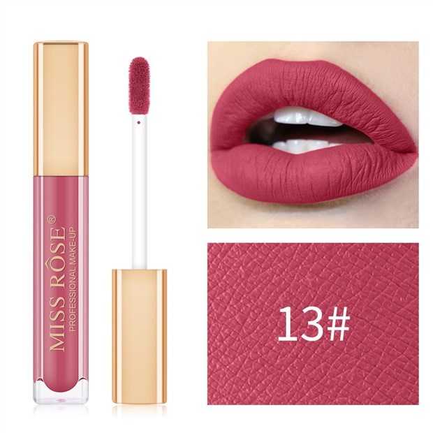 Son bóng MISSROSE lip glaze matte và màu thay thế giá rẻ ngoại thương cô gái da đen đẹp Âu Mỹ nhung matte - Son bóng / Liquid Rouge