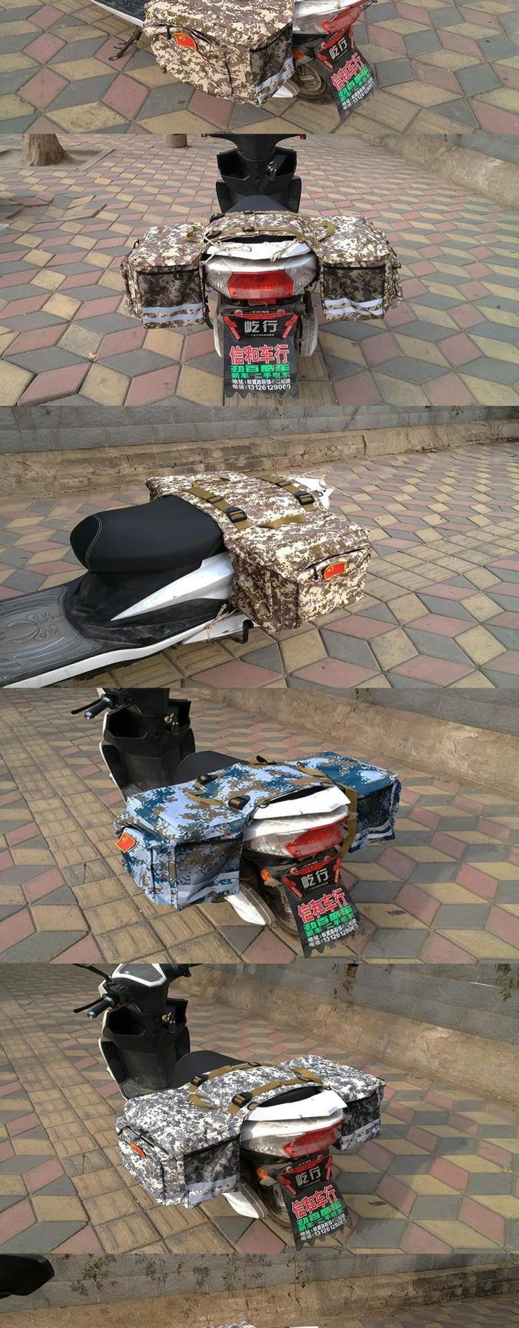 Xe đạp công suất lớn túi lạc đà túi sau thiết bị túi vải không thấm nước túi yên xe máy retro túi treo túi - Xe máy Rider thiết bị