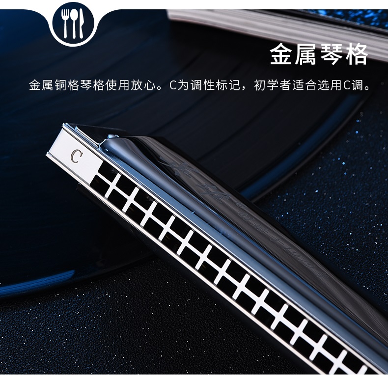 Hero Copper Harmonica 24 lỗ đa âm C Điều chỉnh Học sinh mới bắt đầu Nam nữ trưởng thành Tự học chuyên nghiệp Chơi nhạc kịch - Nhạc cụ phương Tây