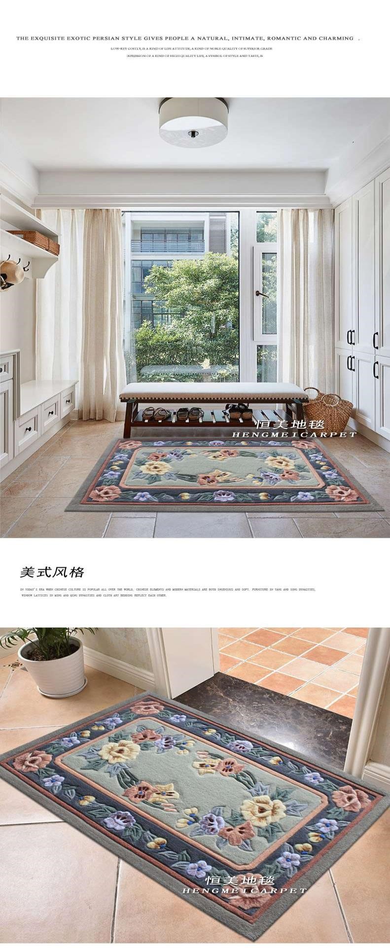 Mới kiểu Trung Quốc phong cách Châu Âu kiểu Mỹ thảm trải sàn hiên nhà thảm cửa hành lang chăn màn cửa chăn thảm chống trượt lối vào thảm đỏ - Thảm