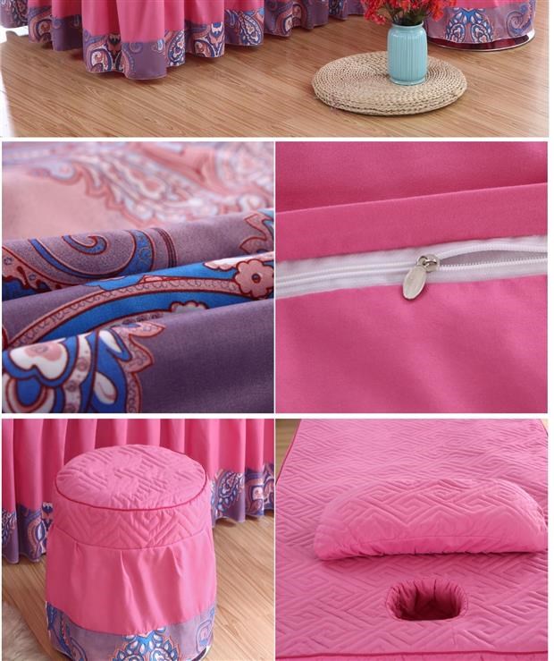 Làm đẹp cửa hàng làm đẹp khăn trải giường bốn mảnh có thể được giặt khô bảo vệ thương mại bìa màu hồng chống vết bẩn ấm áp váy phủ giường phân - Trang bị tấm