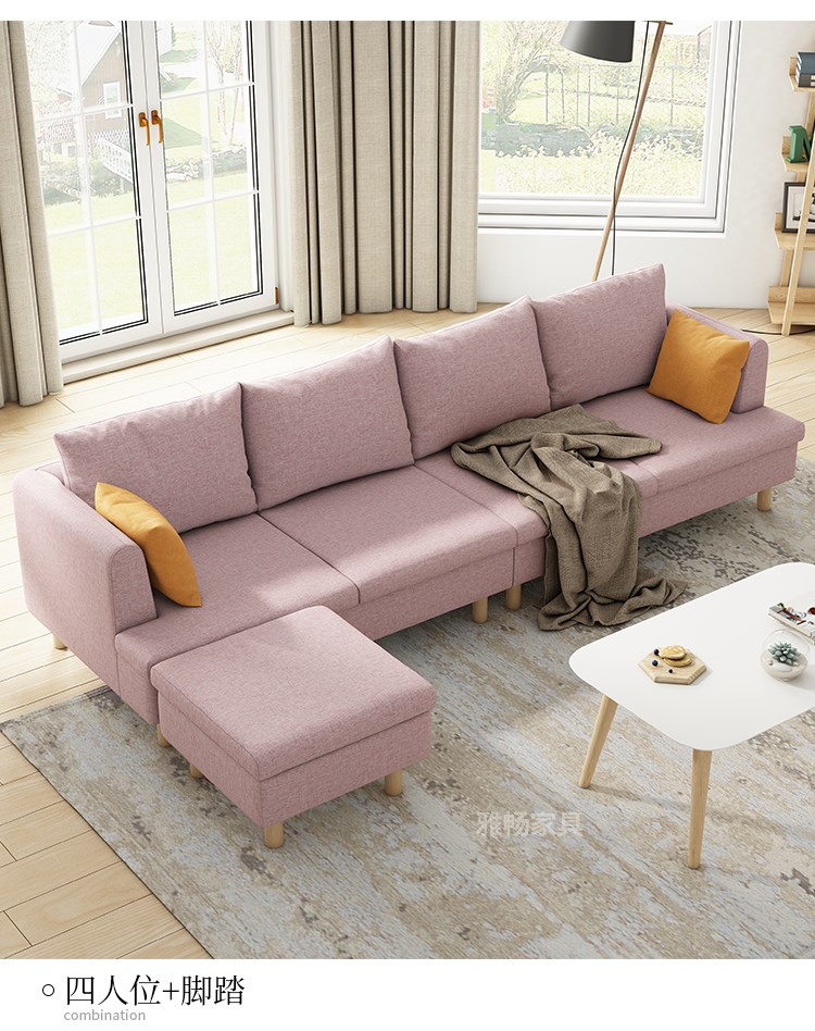 Sofa vải phong cách bắc âu kiểu nhật phòng khách đơn giản hiện đại phòng ngủ cho thuê nhà ở chung cư bình dân căn hộ nhỏ cho ba người - Ghế sô pha