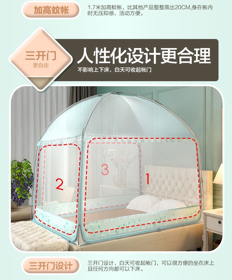 Giường trẻ em giường dày được mã hóa giường đơn dày màn chống muỗi ký túc xá sinh viên khóa kéo lều mới đơn giản và đầy đủ - Lưới chống muỗi