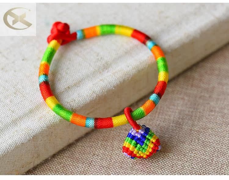 Đôi bạn gái vòng tay trang sức nam trang sức nhỏ vòng chân nam bé dây nhiều màu bánh bao nhỏ bé nam dây tay nhỏ. - Vòng chân