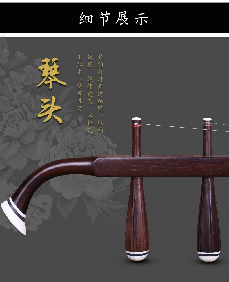 Vật liệu cũ nhà Minh và nhà Thanh cao cấp, gỗ gụ cũ Zhonghu chất lượng tốt nhạc cụ Zhonghu kiểm tra phân loại chuyên nghiệp đàn piano, bộ sưu tập Zhonghu gỗ gụ cũ - Nhạc cụ dân tộc