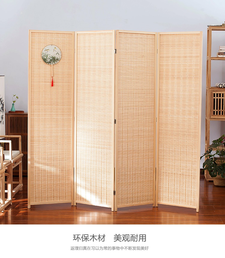 Phong cách Trung Quốc mới màn hình dệt tre phòng khách phòng ngủ màn hình gấp di động đơn giản hiện đại gấp bức tường ngăn chặn nhà - Màn hình / Cửa sổ