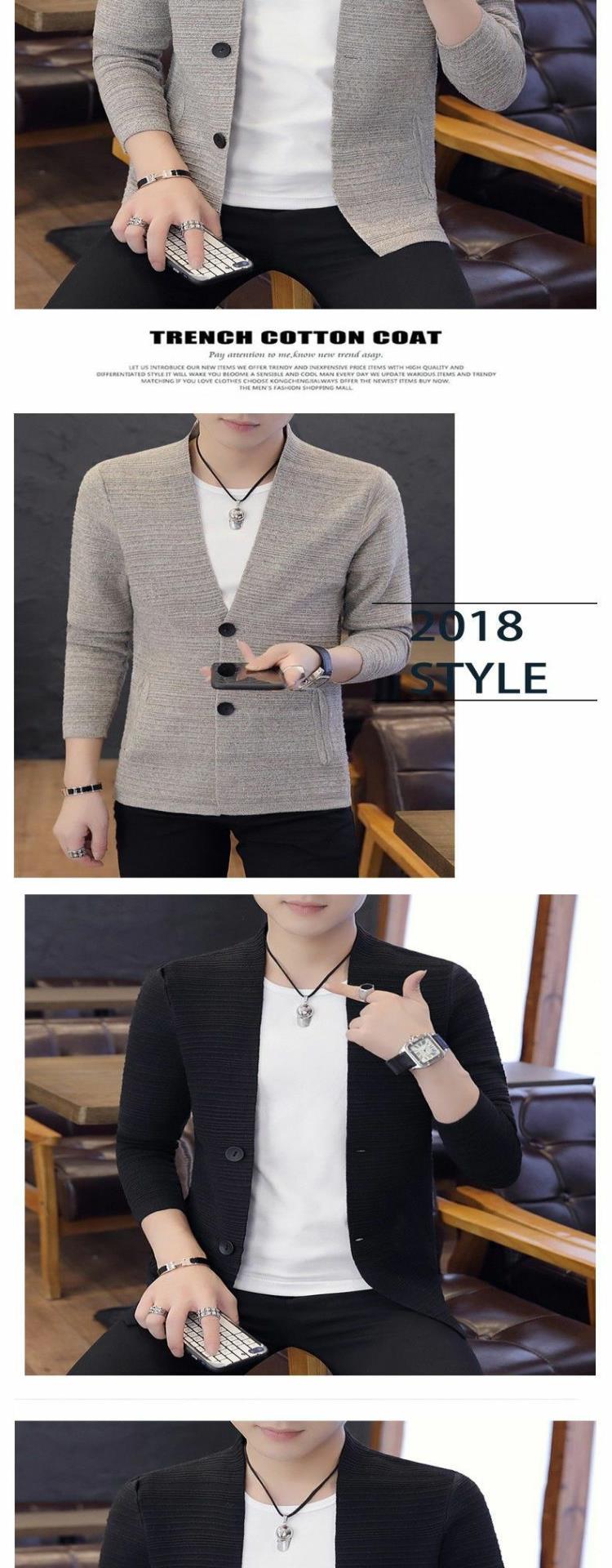 Áo len dệt kim nam mùa thu 2020 phiên bản mới của Hàn Quốc áo len ngoài thời thượng áo len mỏng mỏng đẹp trai - Cardigan