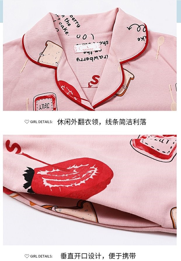 Đồ ngủ của phụ nữ cotton mùa hè ngắn tay cắt quần tây mỏng cardigan lỏng lẻo dễ thương giản dị phục vụ tại nhà hai mảnh VA - Nam giới