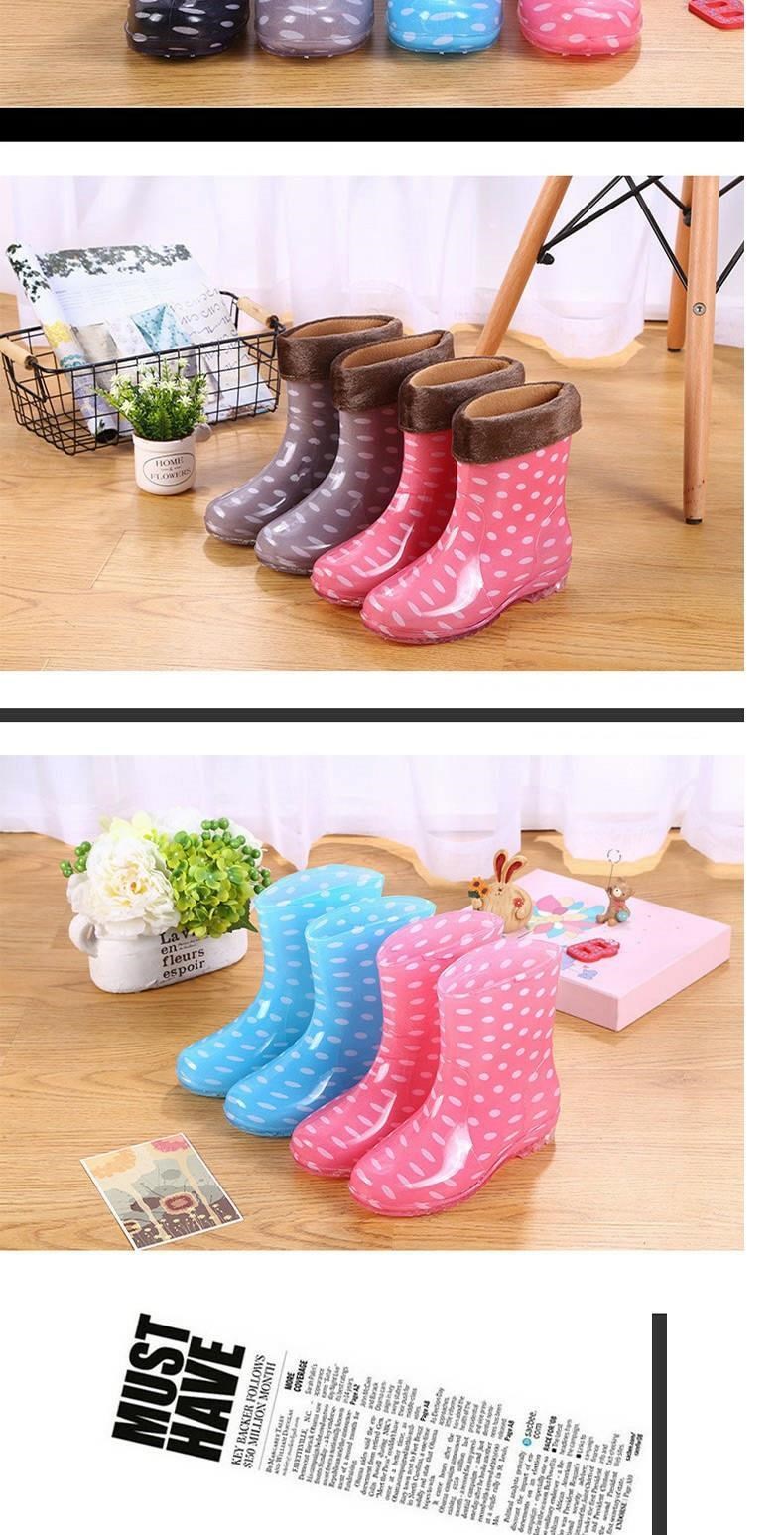 Bông sang trọng ủng đi mưa ủng đi mưa giày không thấm nước giày cao su ủng nước overshoes phụ nữ người lớn nhà bếp làm việc không trơn trượt ống ngắn để giữ ấm trong mùa đông - Rainshoes
