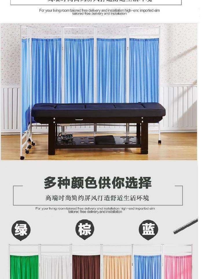 . Màn hình di động màu hồng vách ngăn vách gấp rèm vải lưới màu đỏ vách ngăn phòng massage gấp trung tâm sức khỏe màu trắng - Màn hình / Cửa sổ