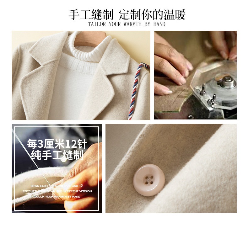 Áo khoác len cashmere hai mặt chống mùa mới 2019 kiểu ngắn Hepburn kiểu áo len nhỏ cao cấp - Áo len lót đôi