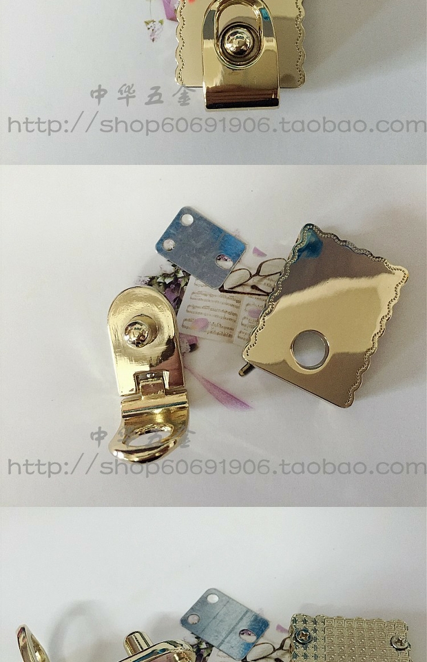 Các phụ kiện liên quan đến hành lý Khóa túi kiểu mới Quy cách: 3,1cm * 4,1cm vàng nhạt - Phụ kiện hành lý