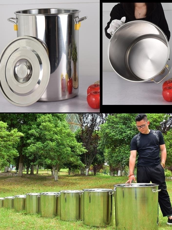 Xoong nồi hình trụ chuyên dụng ngoài trời, thùng inox, thùng thẳng có chiều cao sâu, thùng inox dùng chung - Phòng bếp