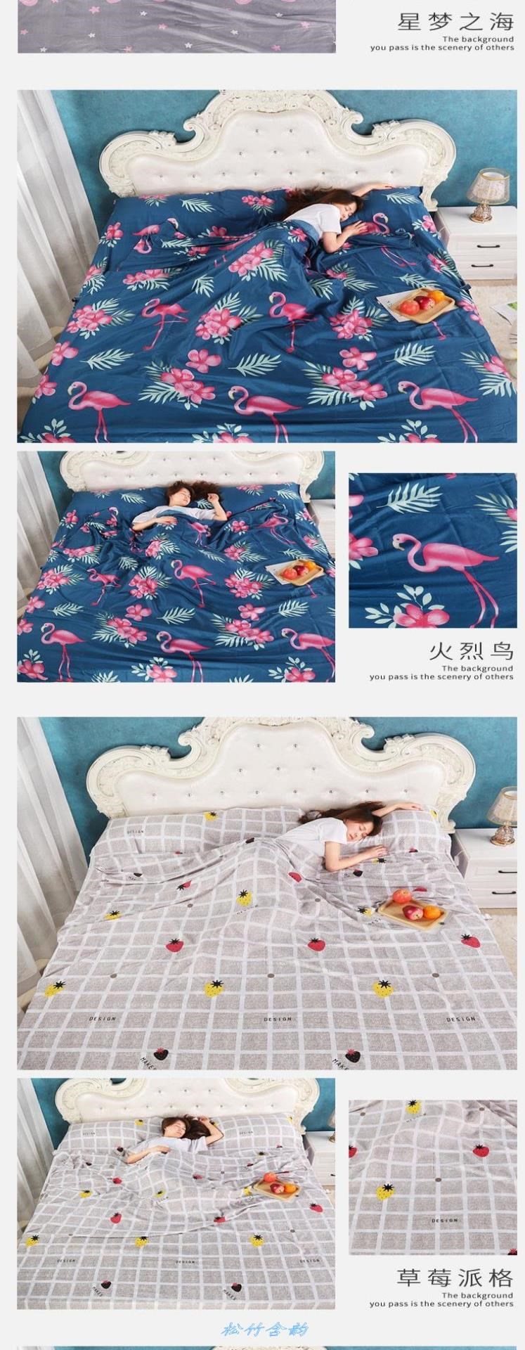 Áo gối cotton đơn, ga trải giường nữ ở nhà, túi ngủ văn phòng bốn mùa, ga trải giường thoáng khí, nhẹ, bẩn - Túi ngủ