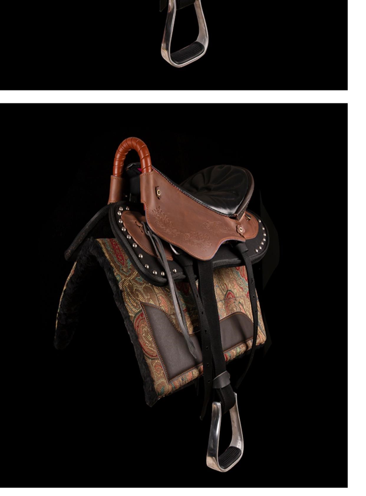 蒙古马鞍子全套蒙古民族大马马术民族套马西部马具骑马配件马术