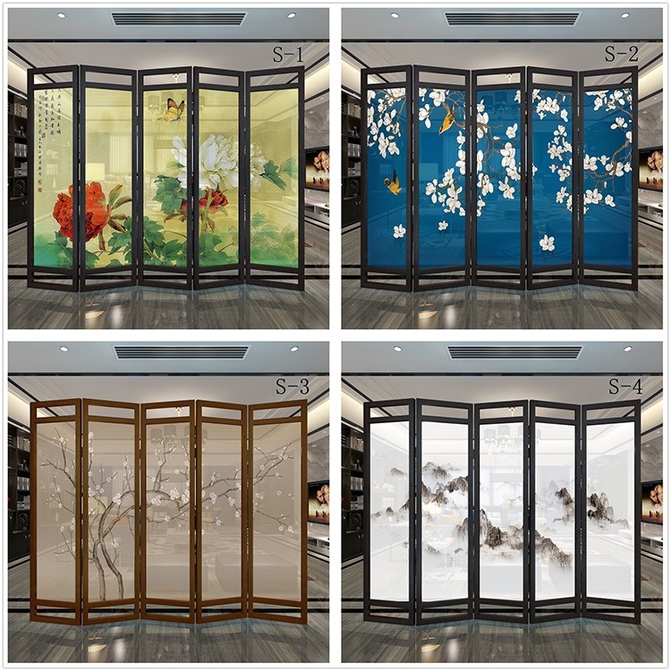 Đơn giản và hiện đại màn ngăn phòng khách lối vào văn phòng tòa nhà văn phòng khách sạn gỗ rắn gấp màn hình gấp mờ - Màn hình / Cửa sổ